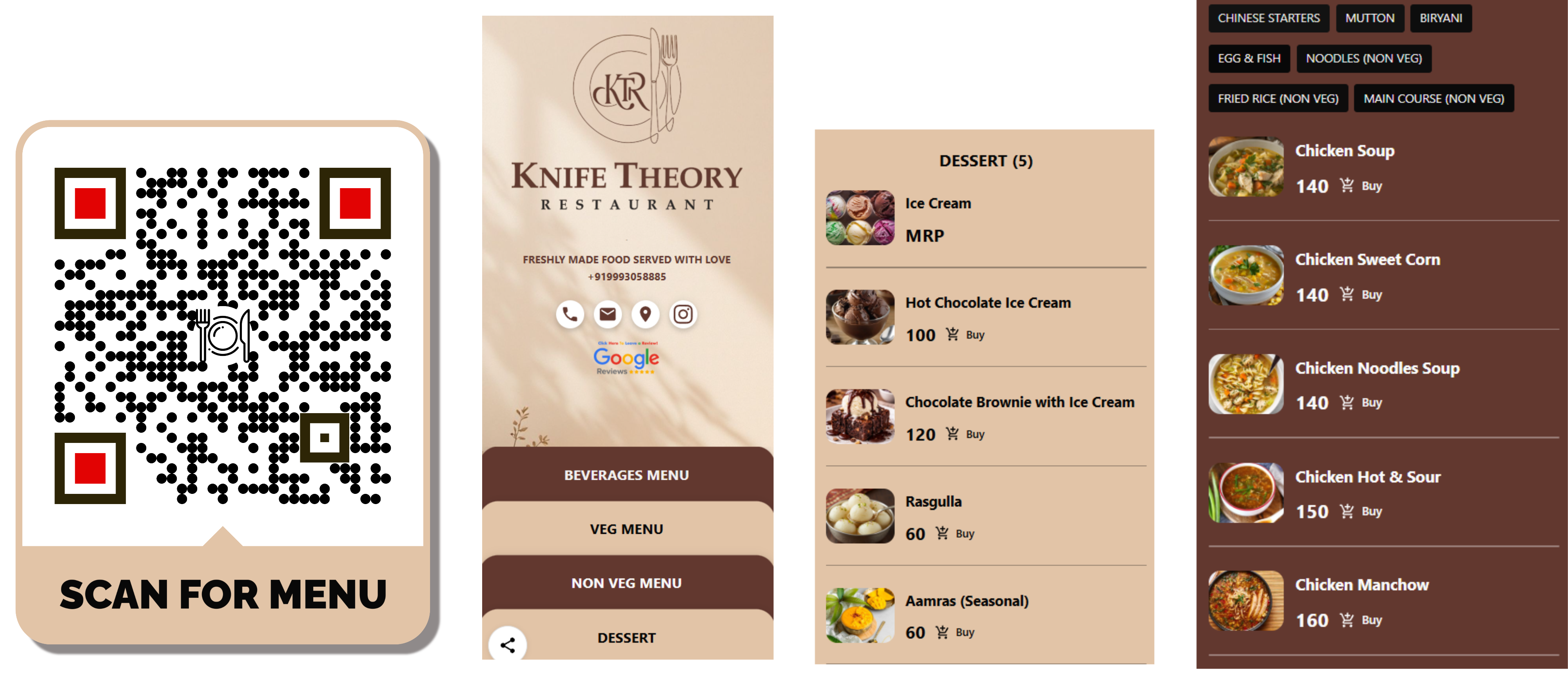 Knife Theory Restaurant QR code menu